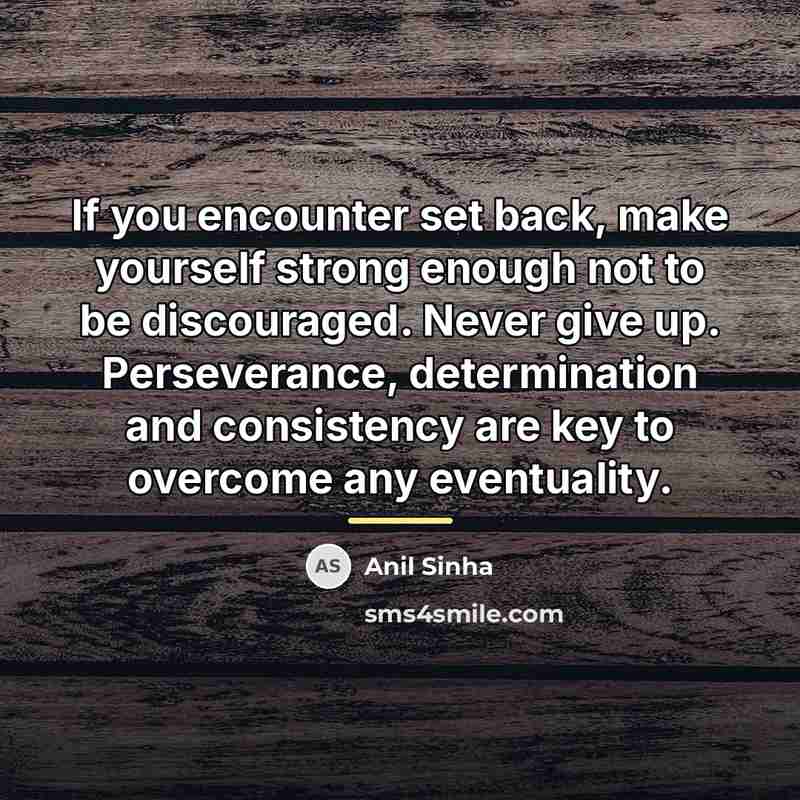 “If you encounter set back, make yourself strong enough not…” quote by Anil Sinha