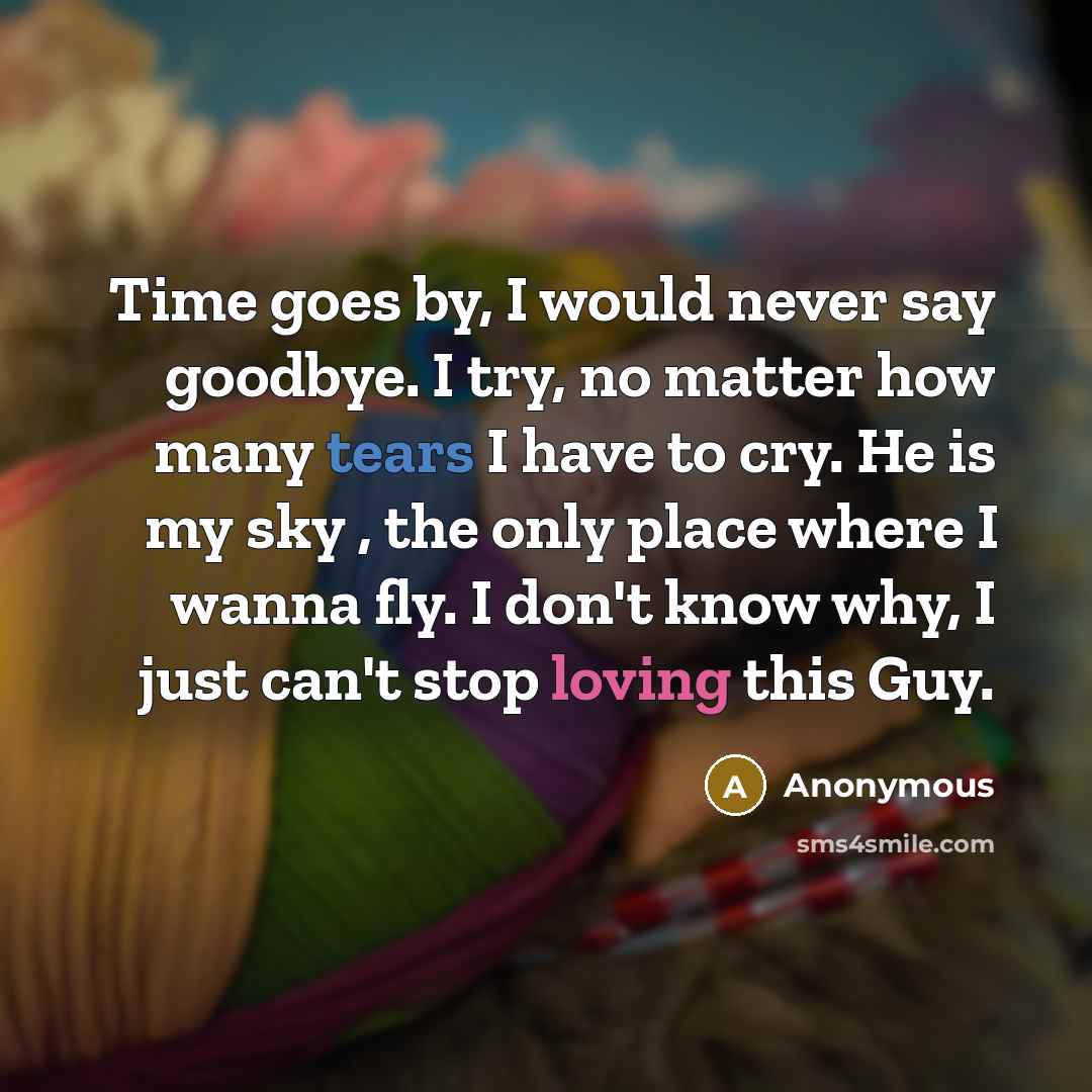 “Time goes by, I would never say goodbye. I try,…” quote by Anonymous