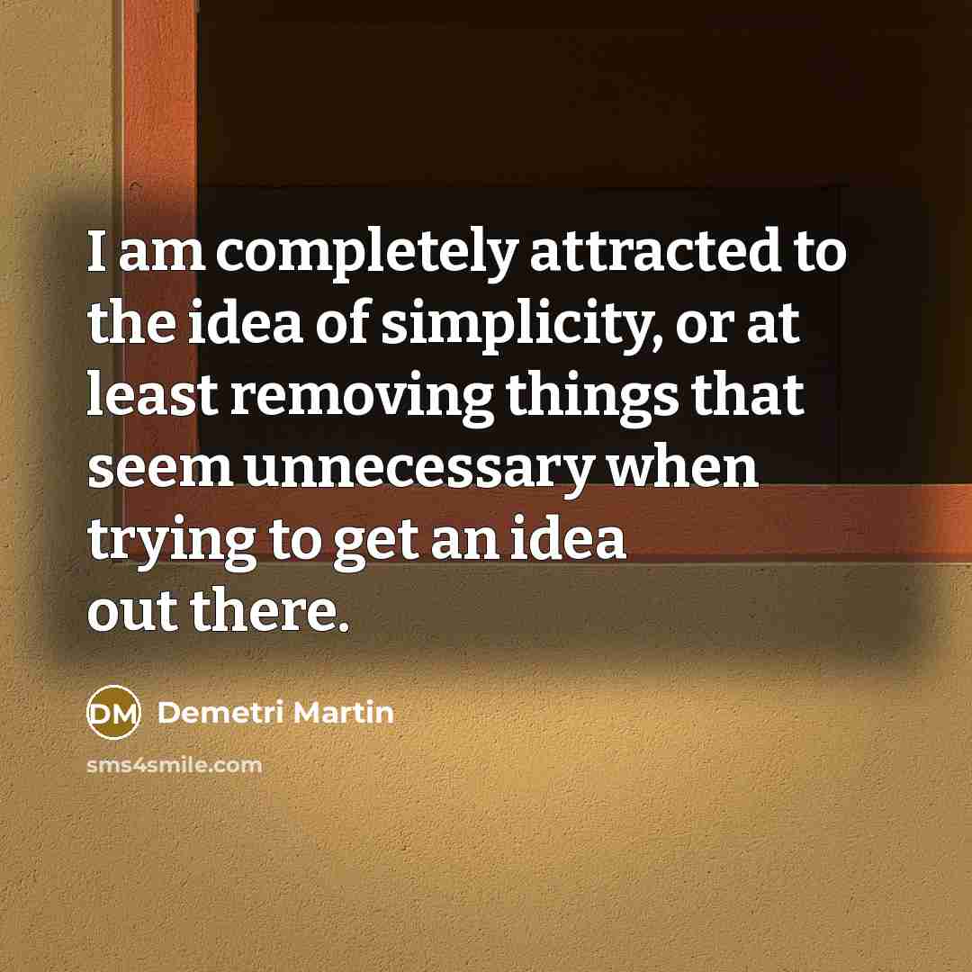 “I am completely attracted to the idea of simplicity, or…” quote by Demetri Martin