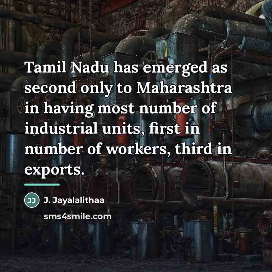 “Tamil Nadu has emerged as second only to Maharashtra in…” quote by J. Jayalalithaa