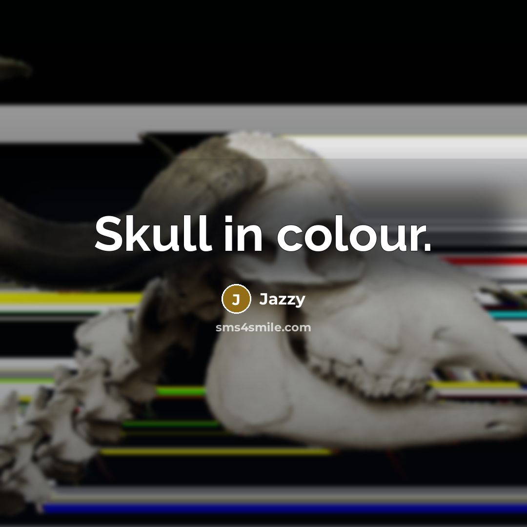 “Skull in colour.…” quote by Jazzy