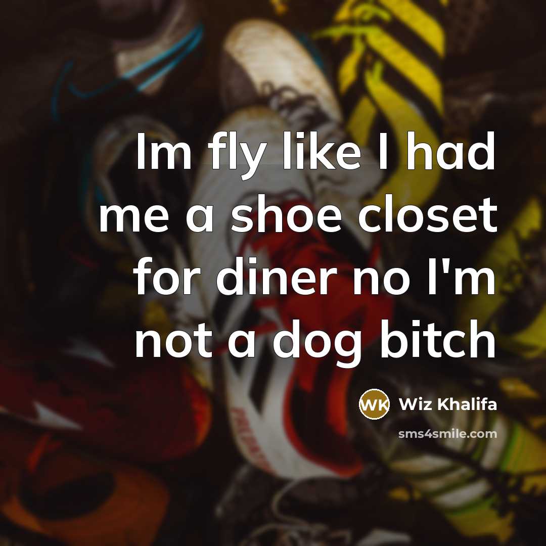 “Im fly like I had me a shoe closet for…” quote by Wiz Khalifa