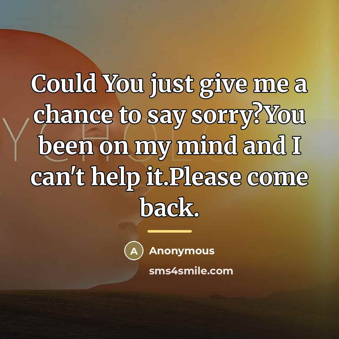 “Could You just give me a chance to say sorry?You…” quote by Anonymous