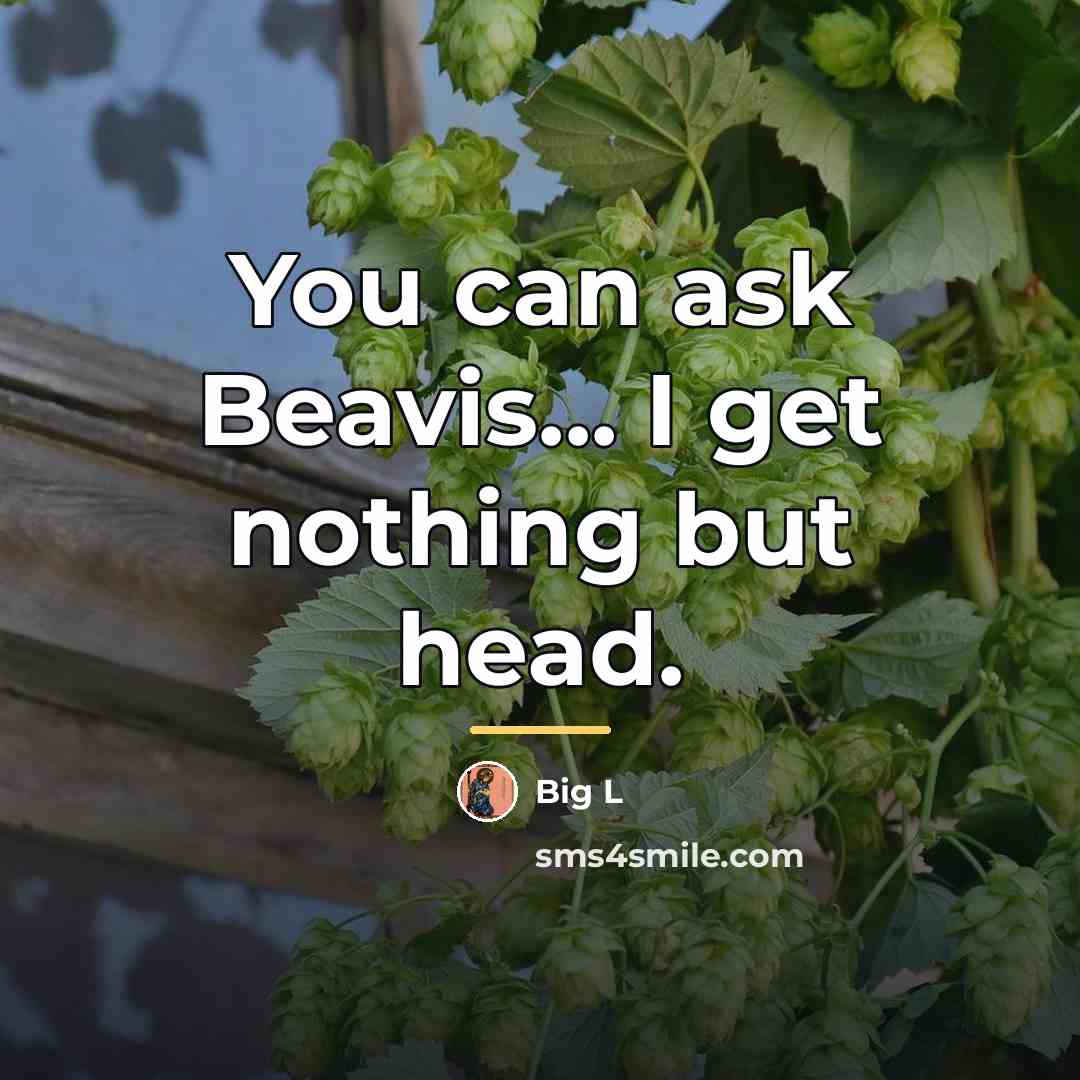 “You can ask Beavis... I get nothing but head.…” quote by Big L