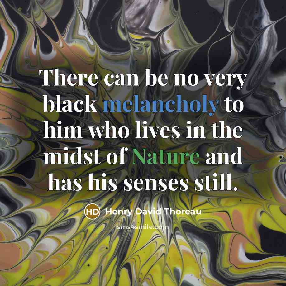 “There can be no very black melancholy to him who…” quote by Henry David Thoreau