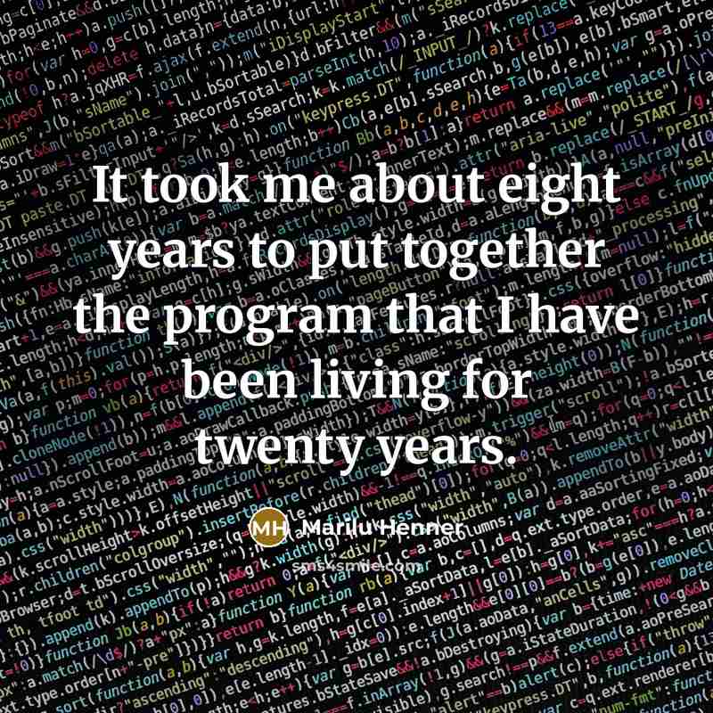 “It took me about eight years to put together the…” quote by Marilu Henner