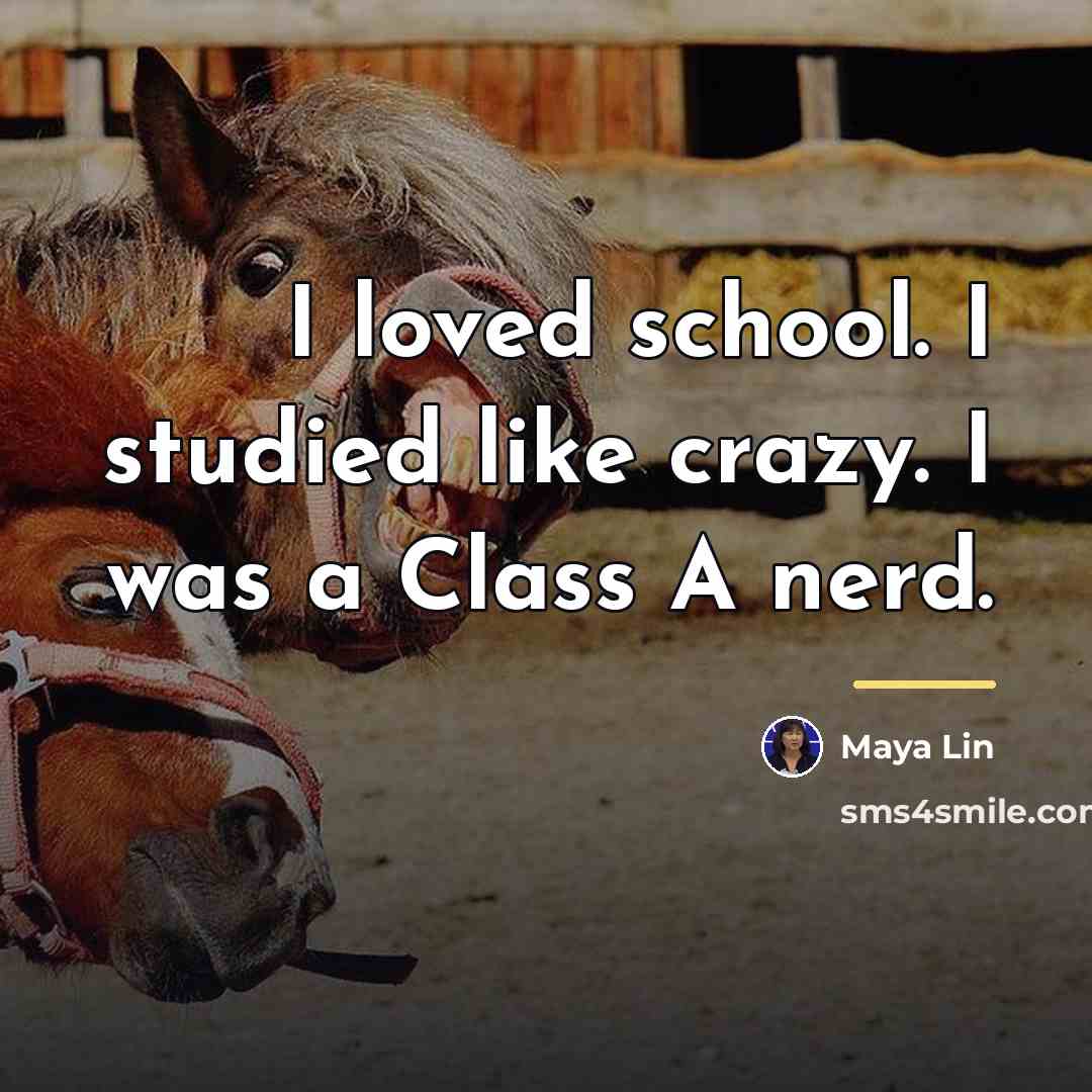 “I loved school. I studied like crazy. I was a…” quote by Maya Lin