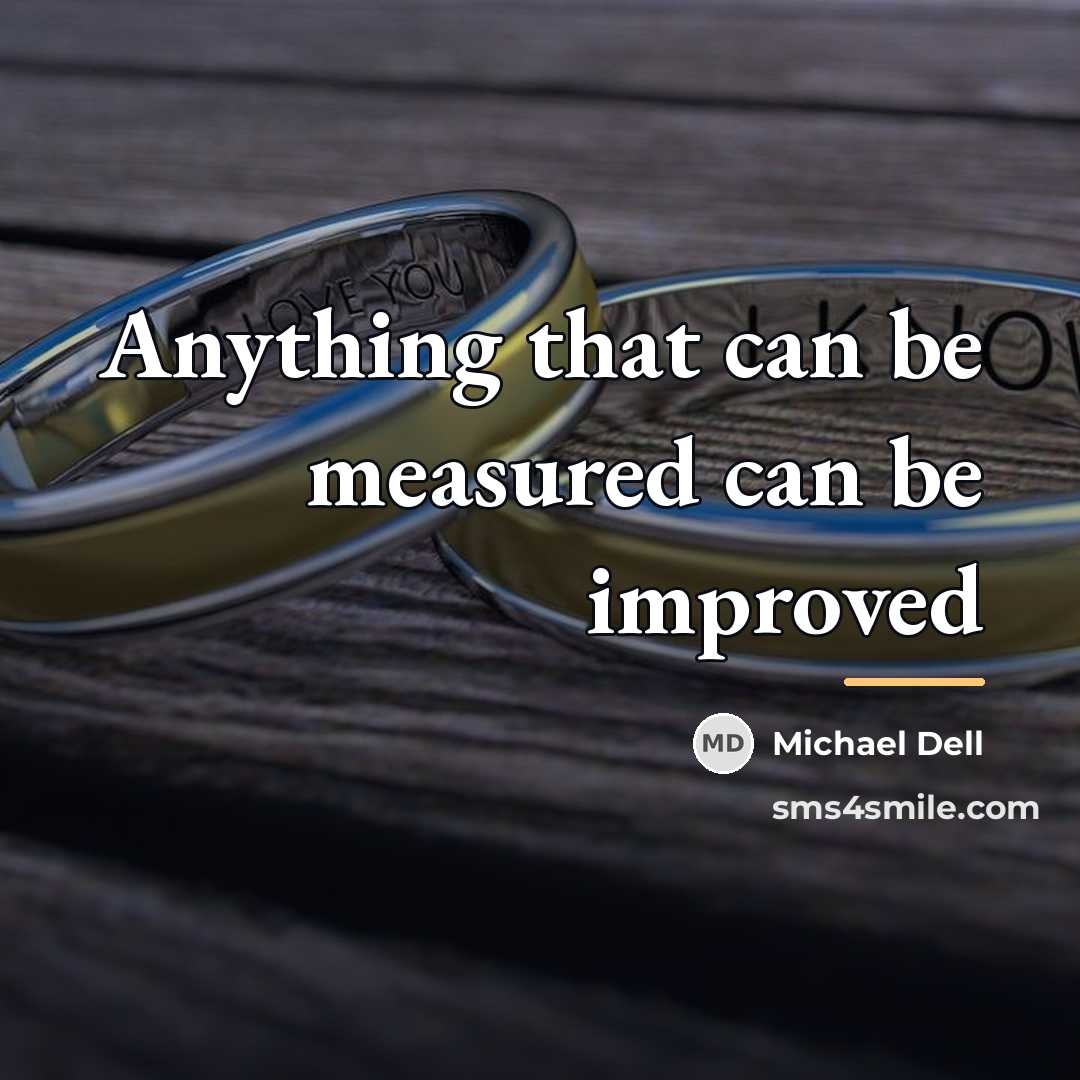“Anything that can be measured can be improved…” quote by Michael Dell