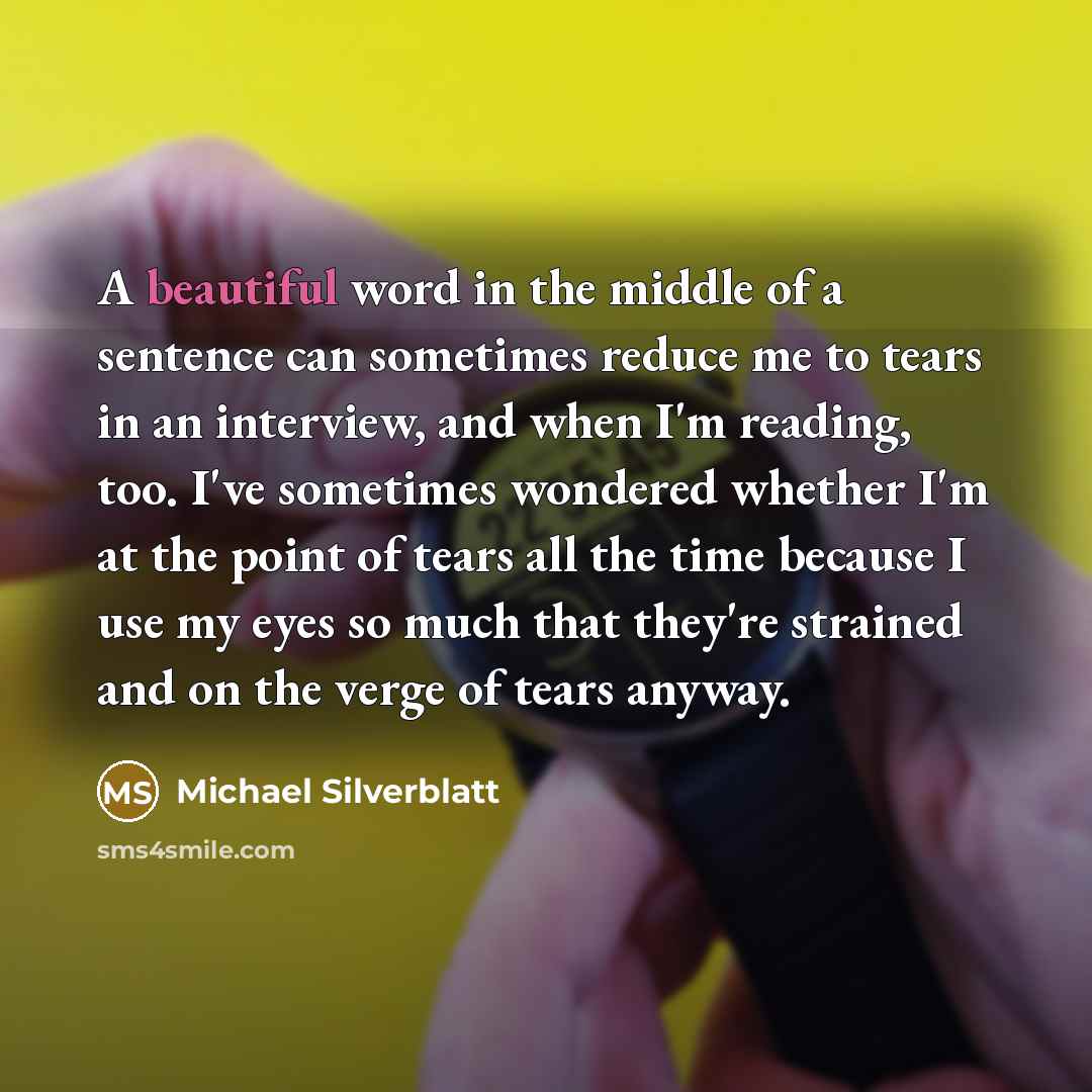“A beautiful word in the middle of a sentence can…” quote by Michael Silverblatt