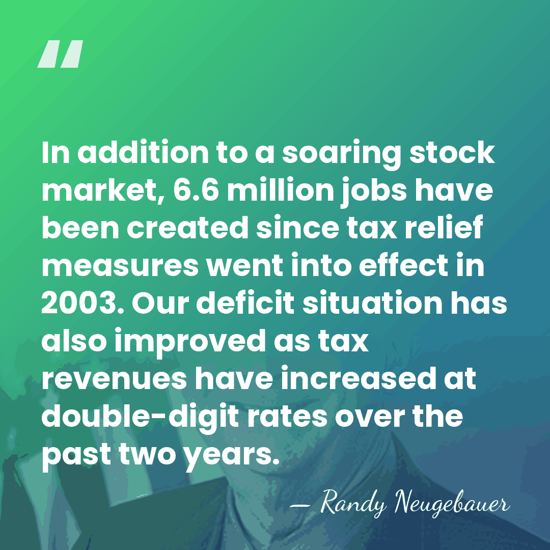 In addition to a soaring stock market, 6.6 million jobs have been&hellip; - Randy Neugebauer