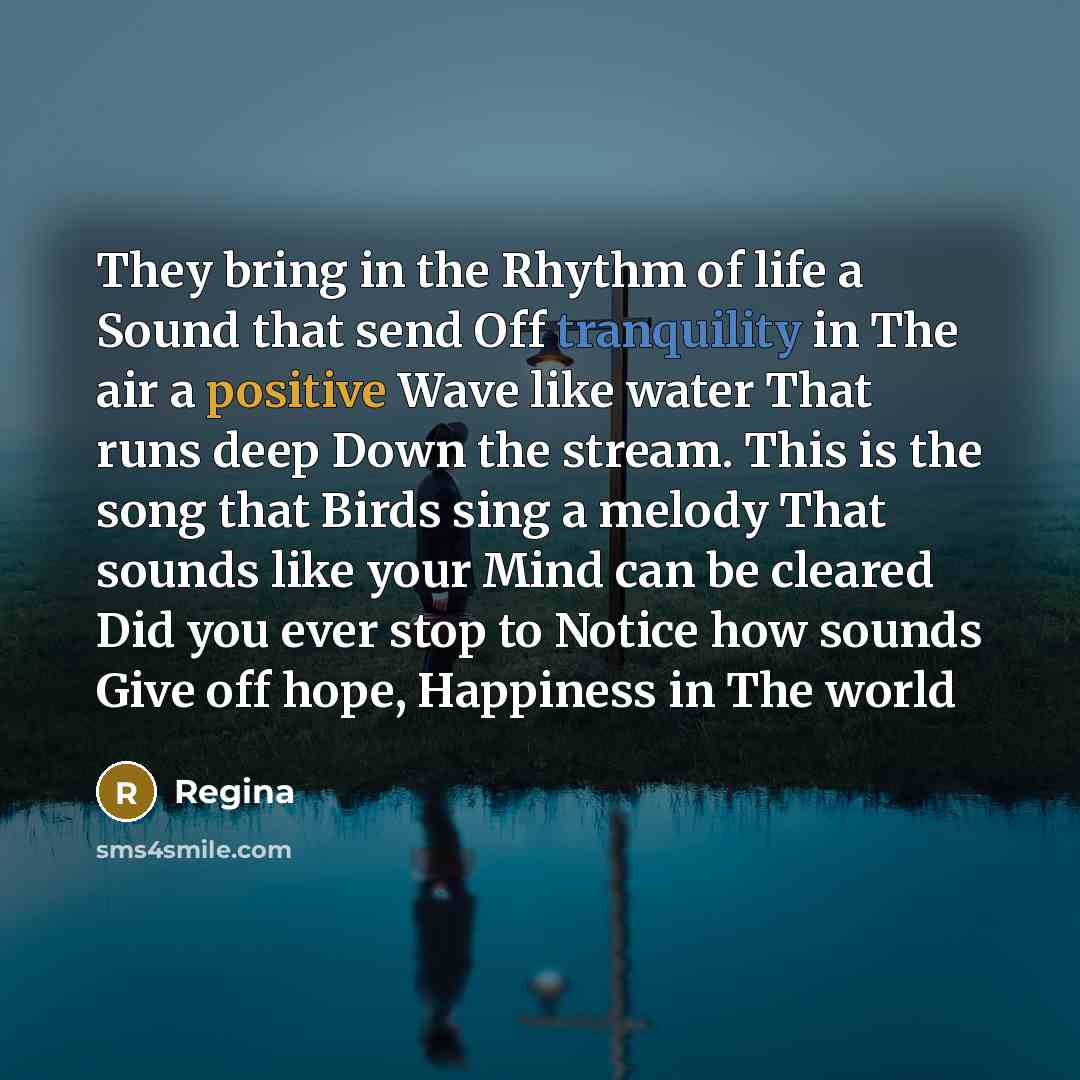 “They bring in the Rhythm of life a Sound that…” quote by Regina