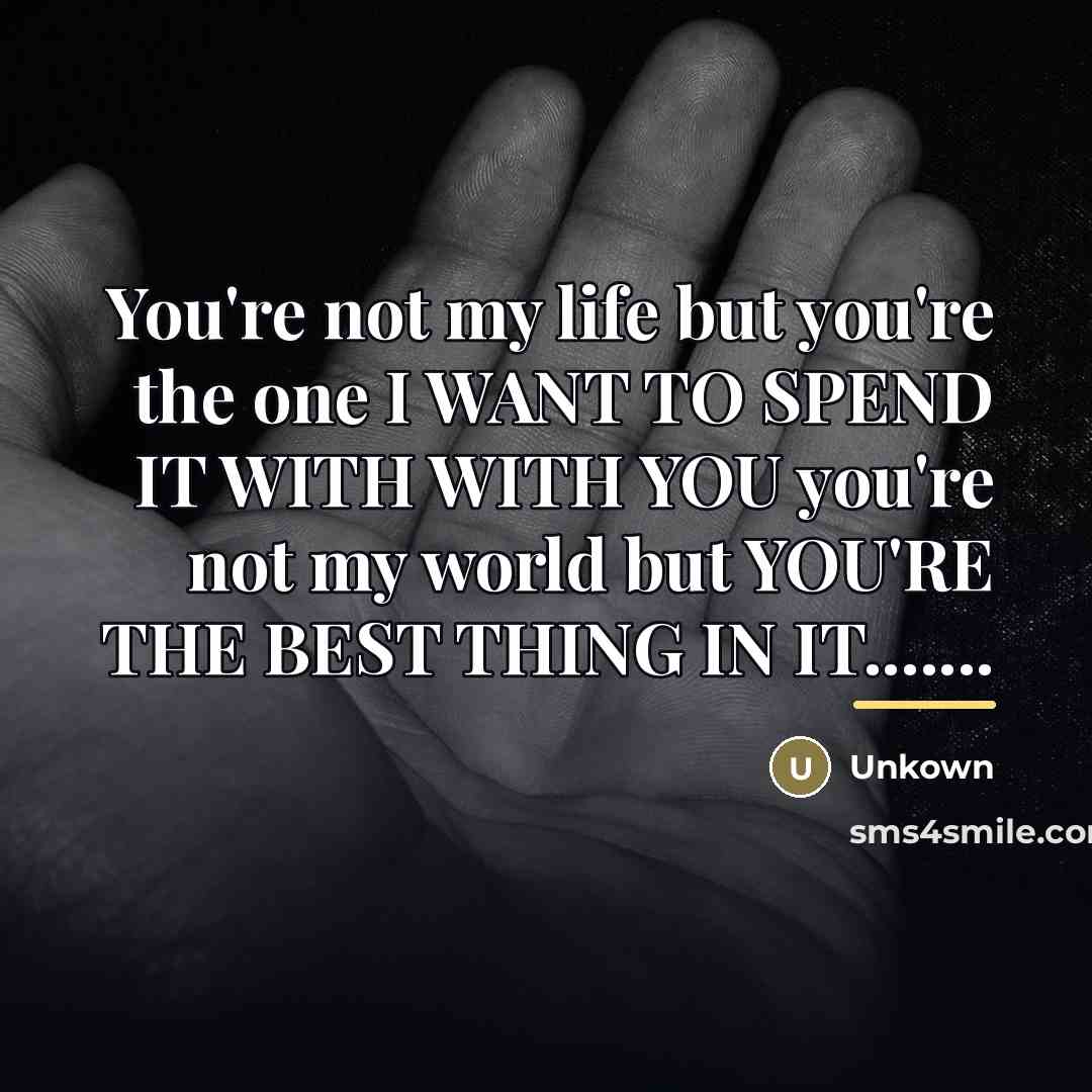 “You're not my life but you're the one I WANT…” quote by UnKown