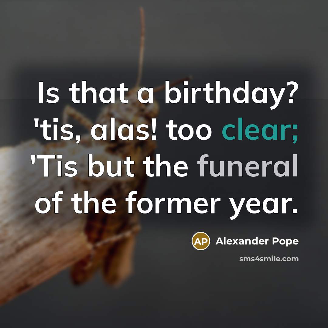 “Is that a birthday? 'tis, alas! too clear; 'Tis but…” quote by Alexander Pope