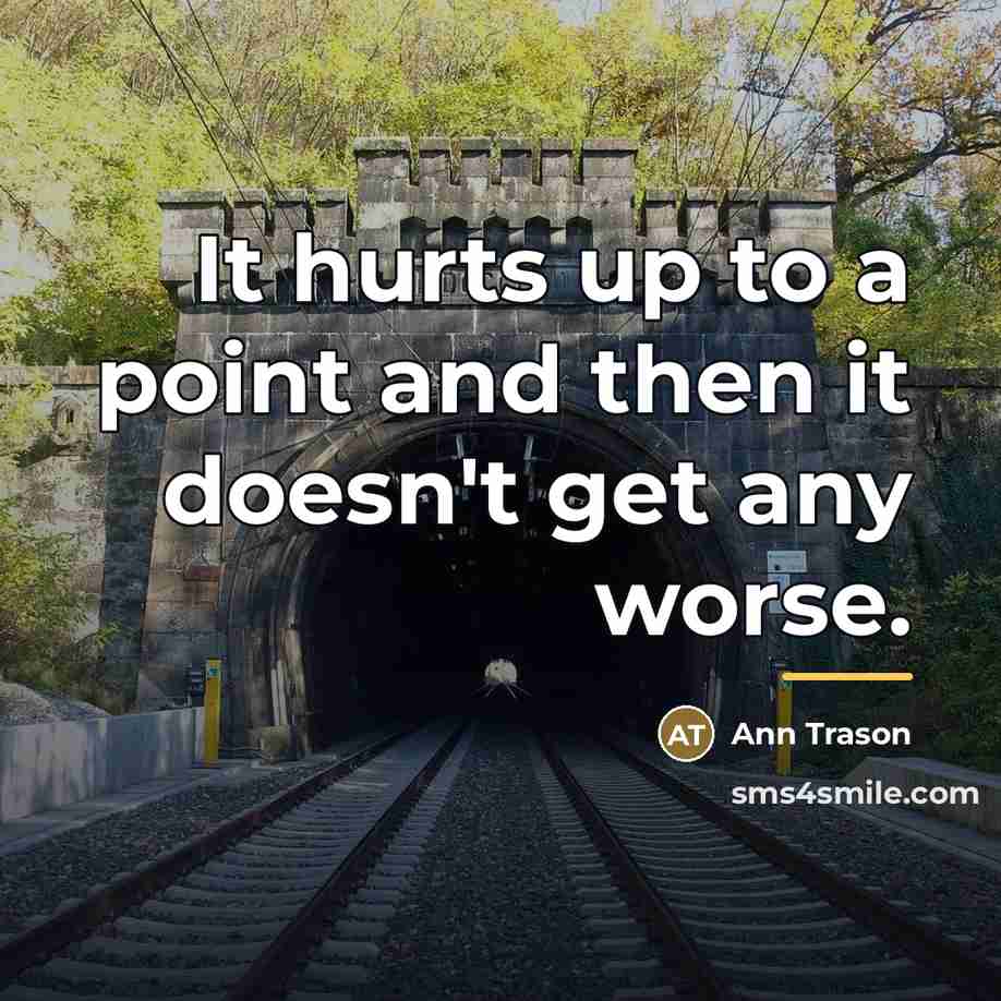 “It hurts up to a point and then it doesn't…” quote by Ann Trason