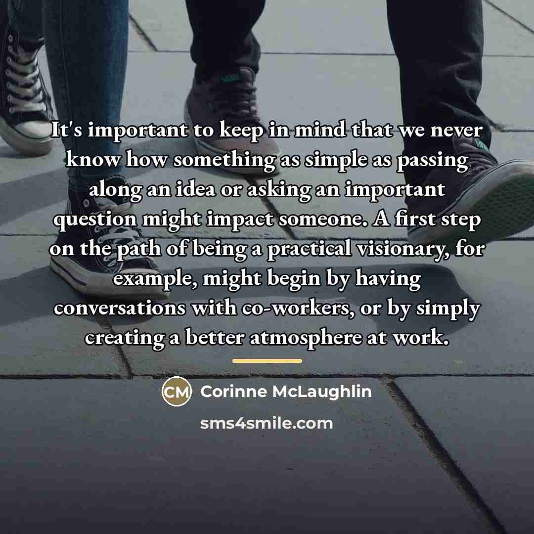 “It's important to keep in mind that we never know…” quote by Corinne McLaughlin