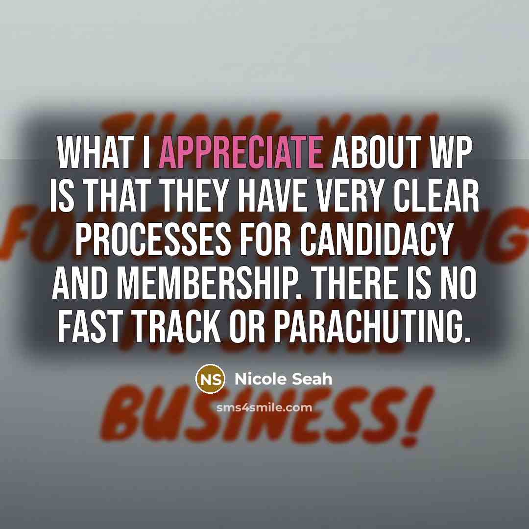 “What I appreciate about WP is that they have very…” quote by Nicole Seah