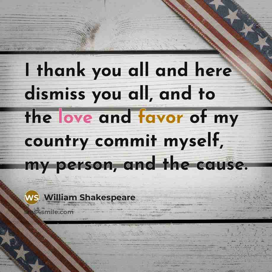“I thank you all and here dismiss you all, and…” quote by William Shakespeare