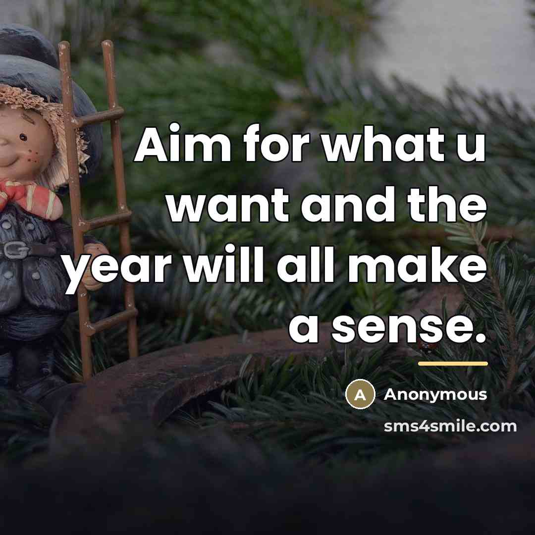 “Aim for what u want and the year will all…” quote by Anonymous