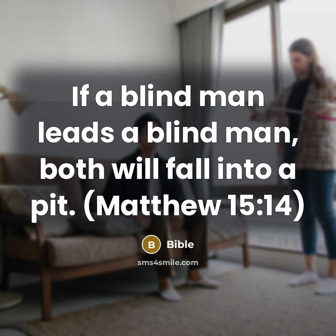 “If a blind man leads a blind man, both will…” quote by Bible