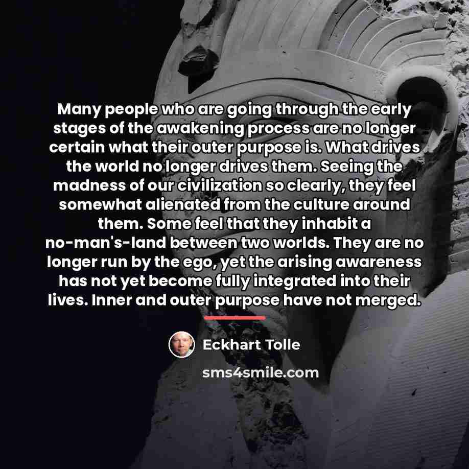 “Many people who are going through the early stages of…” quote by Eckhart Tolle