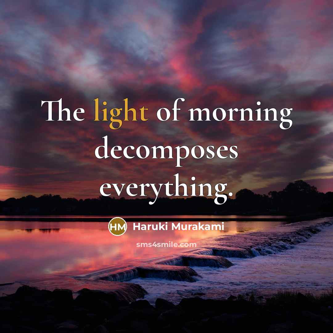 “The light of morning decomposes everything.…” quote by Haruki Murakami