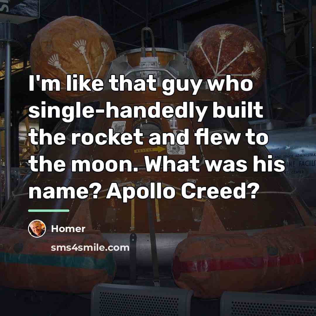 “I'm like that guy who single-handedly built the rocket and…” quote by Homer