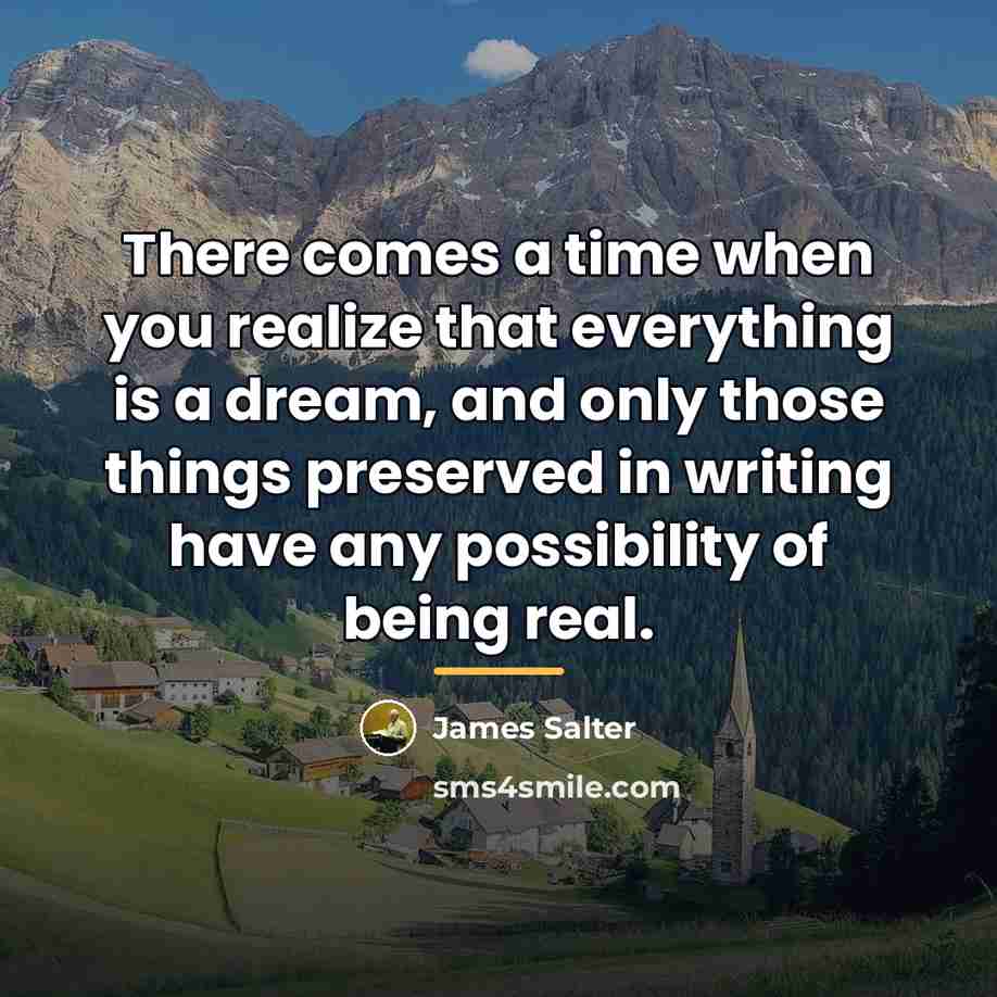 “There comes a time when you realize that everything is…” quote by James Salter