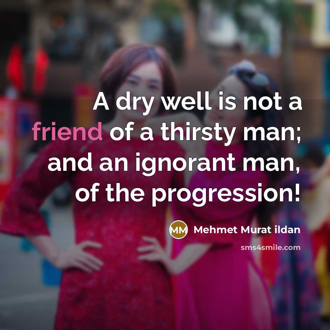 “A dry well is not a friend of a thirsty…” quote by Mehmet Murat Ildan