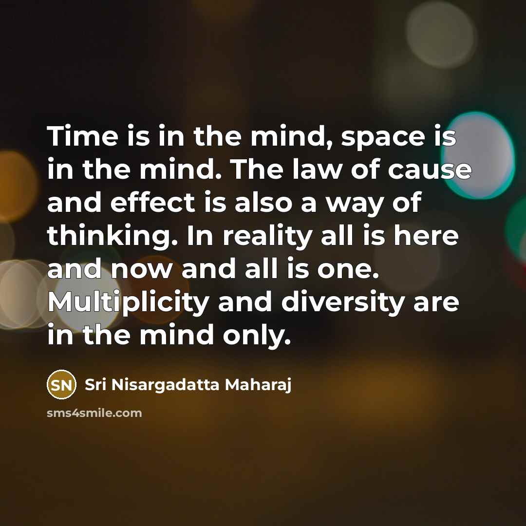 “Time is in the mind, space is in the mind.…” quote by Sri Nisargadatta Maharaj