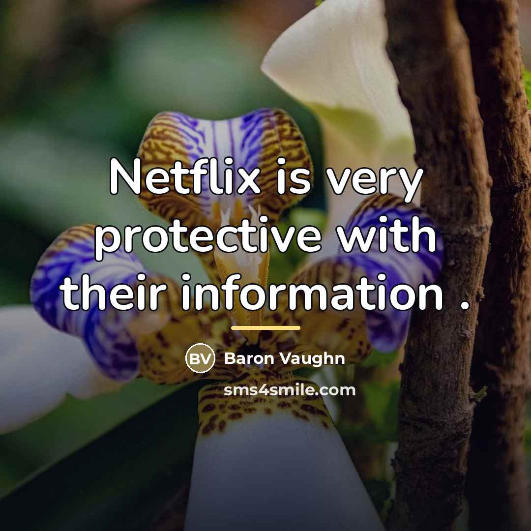 “Netflix is very protective with their information .…” quote by Baron Vaughn