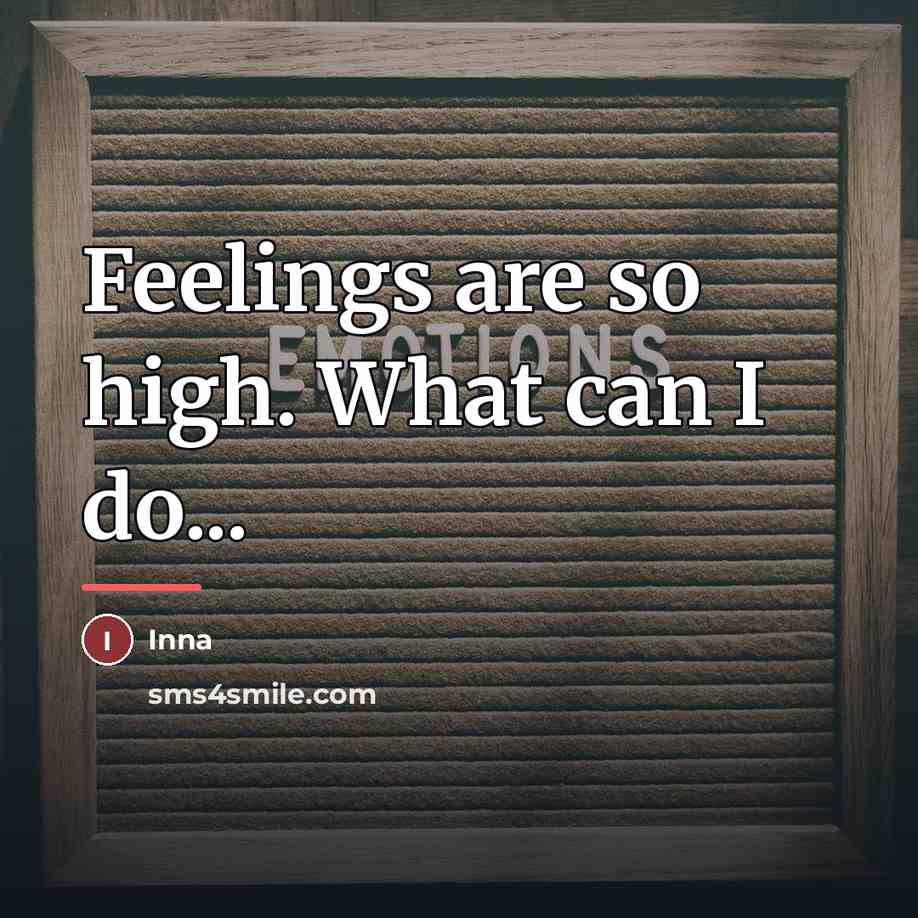 “Feelings are so high. What can I do...…” quote by Inna