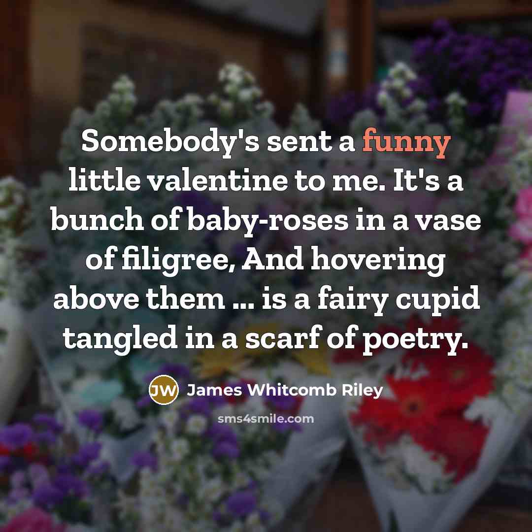“Somebody's sent a funny little valentine to me. It's a…” quote by James Whitcomb Riley