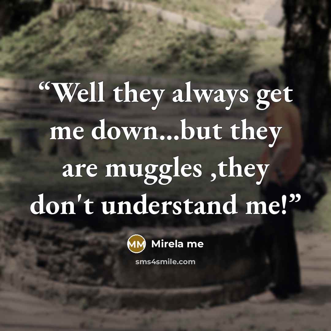 “Well they always get me down...but they are muggles ,they don't understand me!” quote by Mirela me