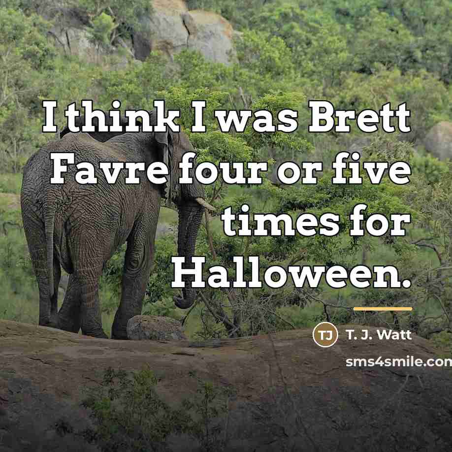 “I think I was Brett Favre four or five times…” quote by T. J. Watt
