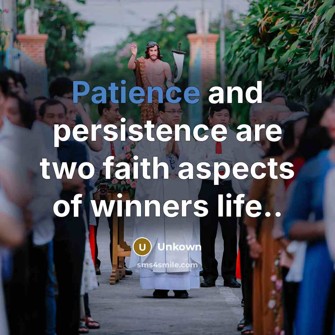 “Patience and persistence are two faith aspects of winners life..…” quote by Unkown