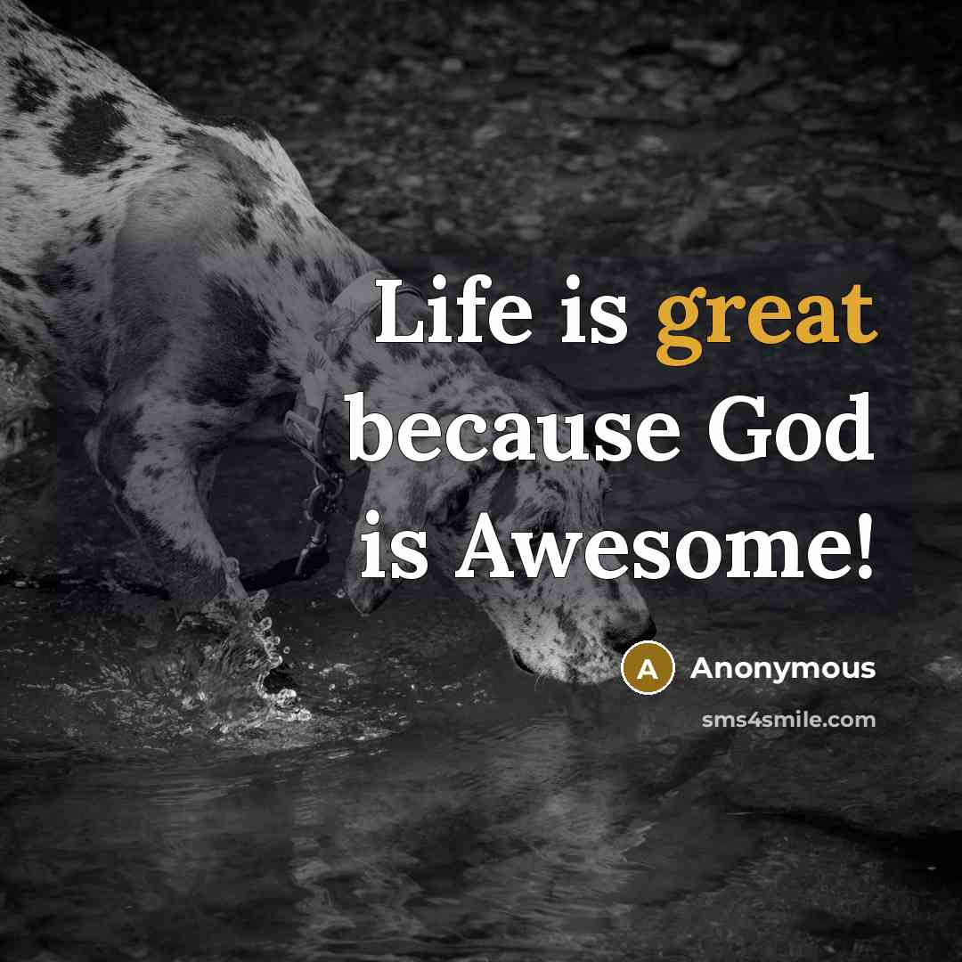 “Life is great because God is Awesome!…” quote by Anonymous