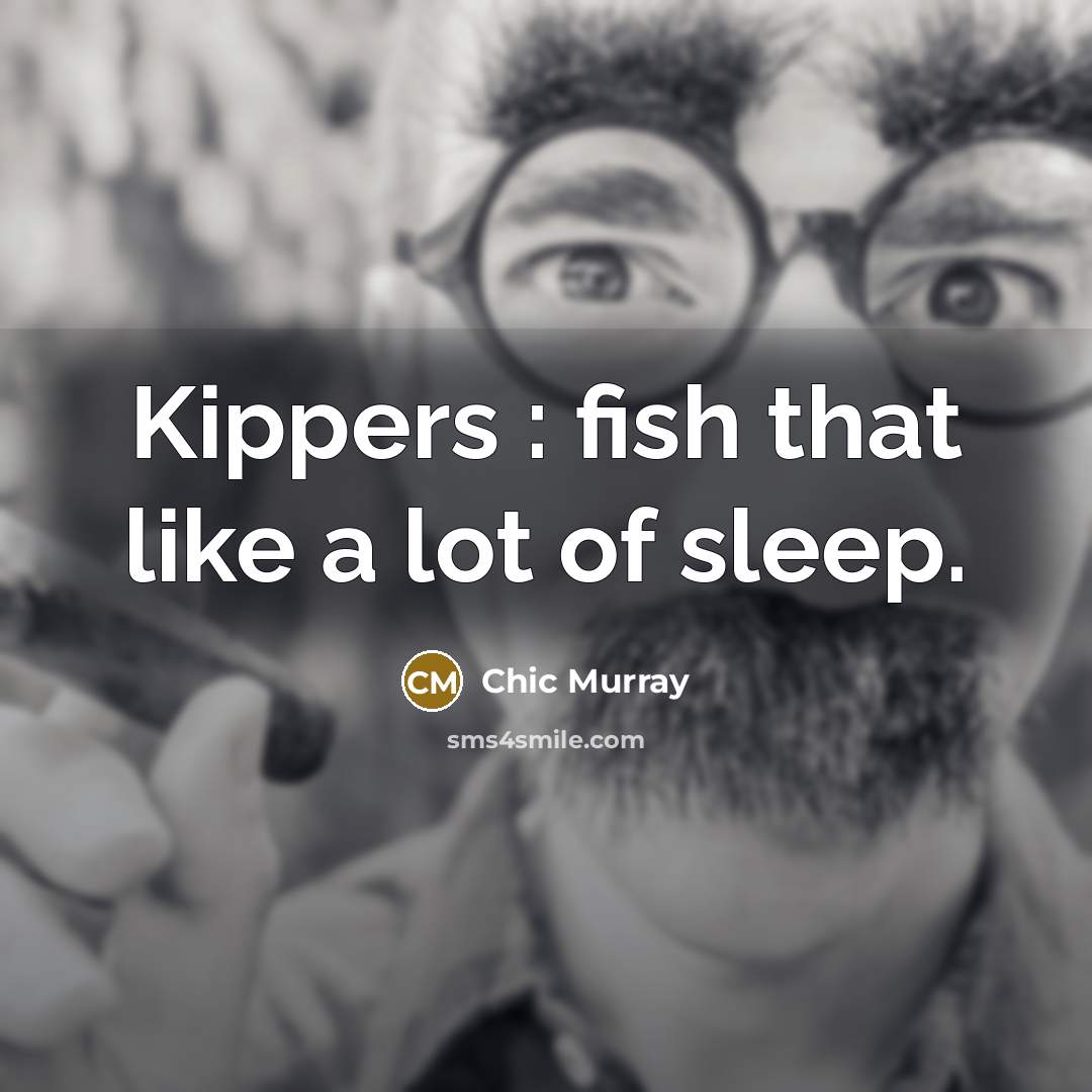 “Kippers : fish that like a lot of sleep.” quote by Chic Murray