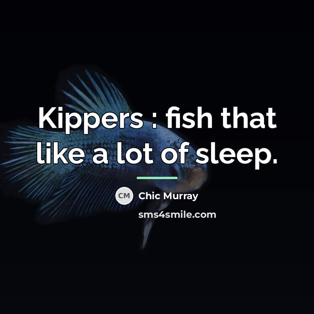 “Kippers : fish that like a lot of sleep.…” quote by Chic Murray