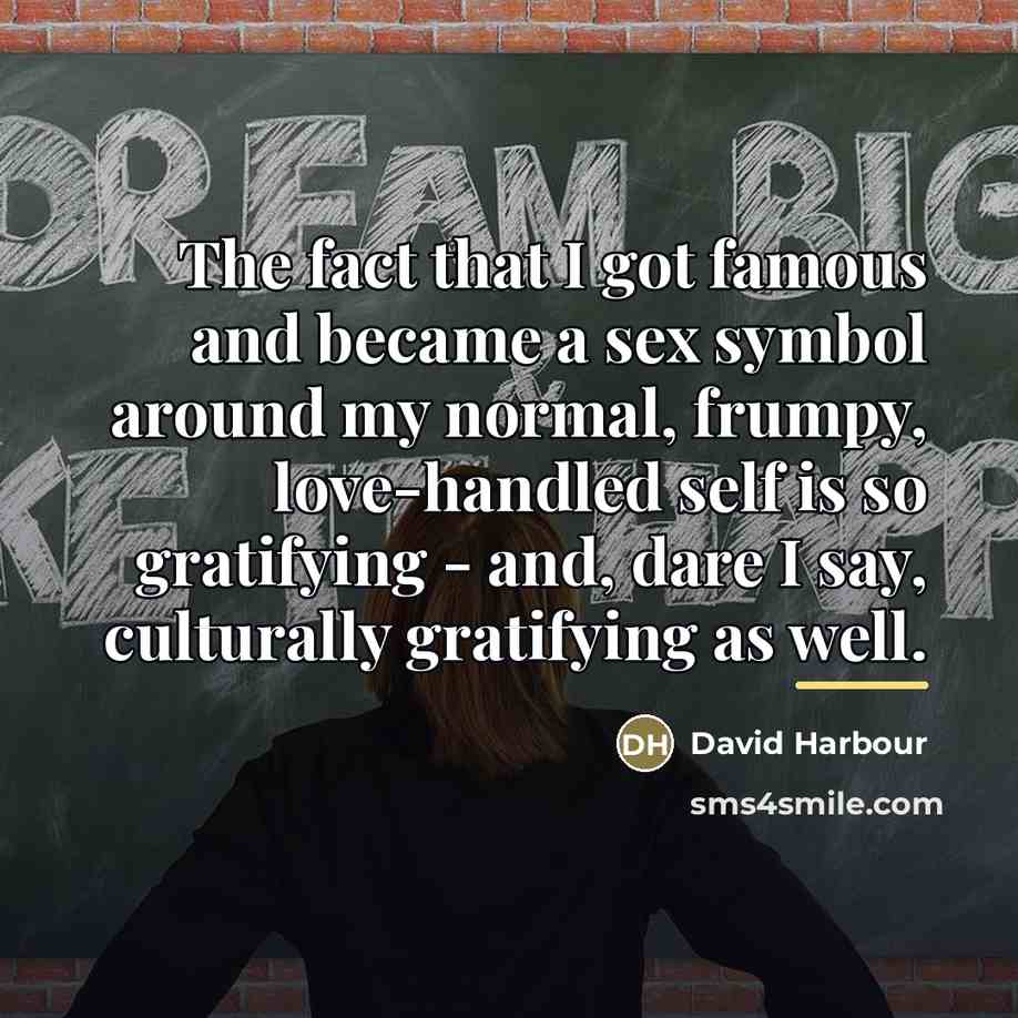 “The fact that I got famous and became a sex…” quote by David Harbour