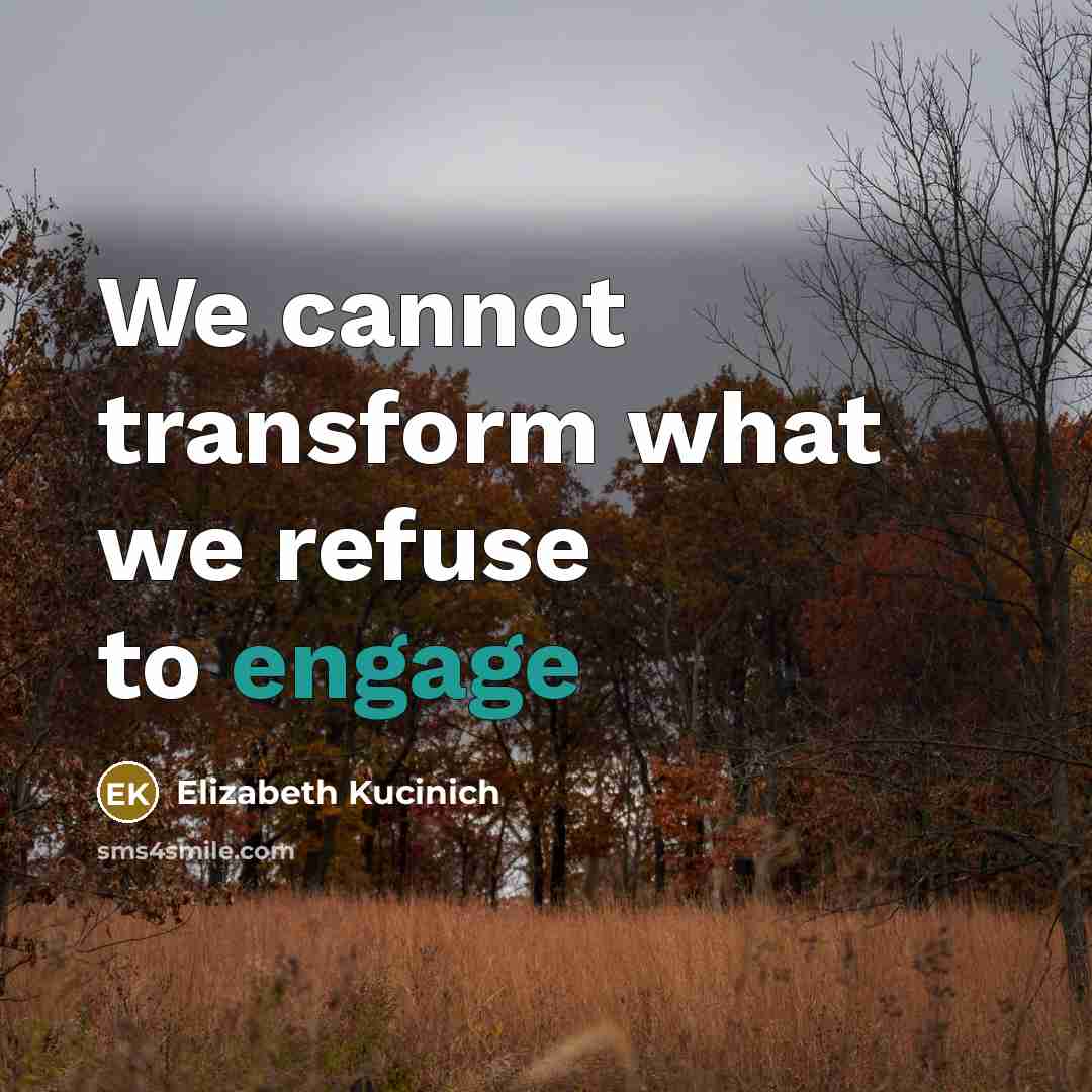 “We cannot transform what we refuse to engage” quote by Elizabeth Kucinich