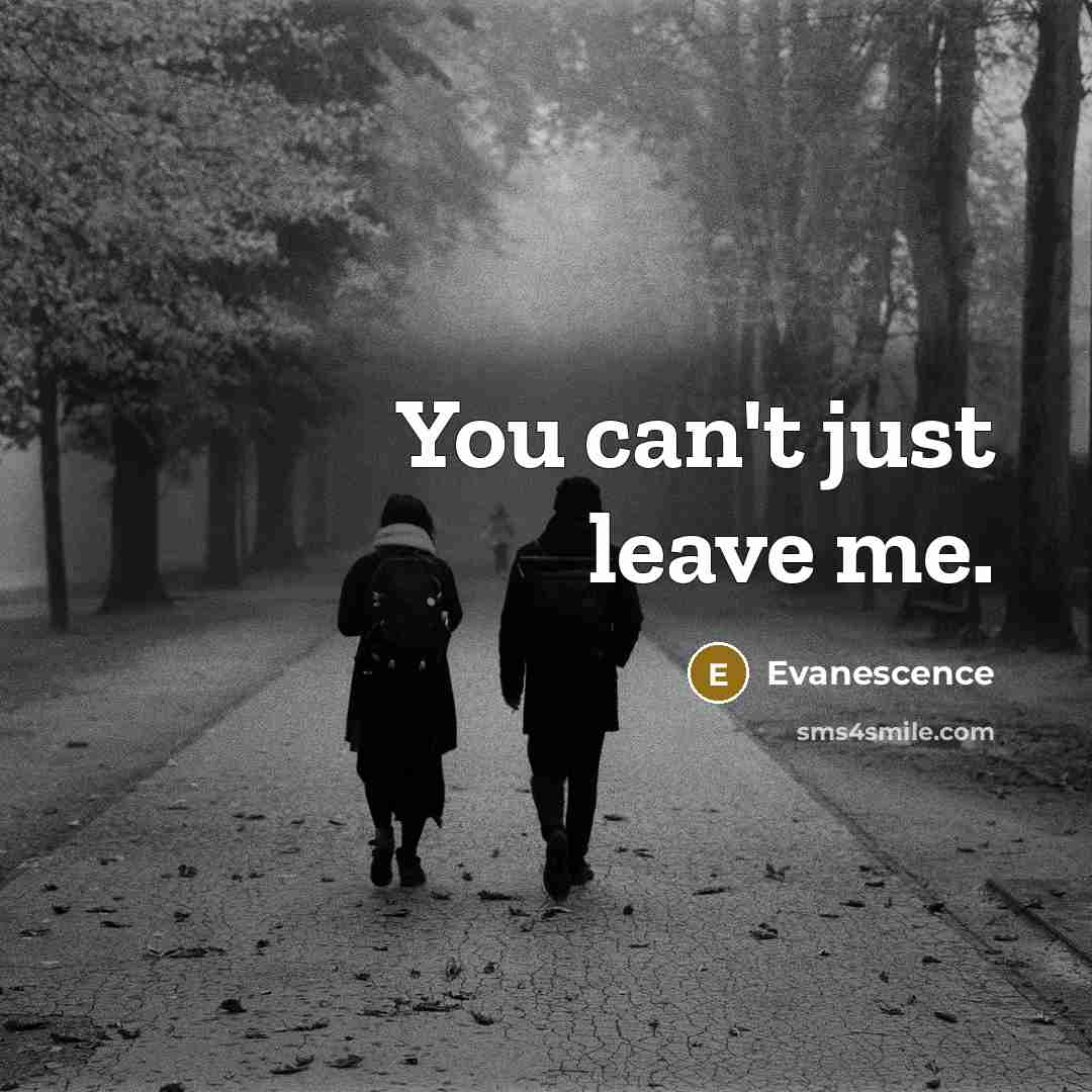 “You can't just leave me.…” quote by Evanescence