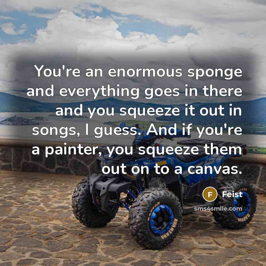 “You're an enormous sponge and everything goes in there and…” quote by Feist