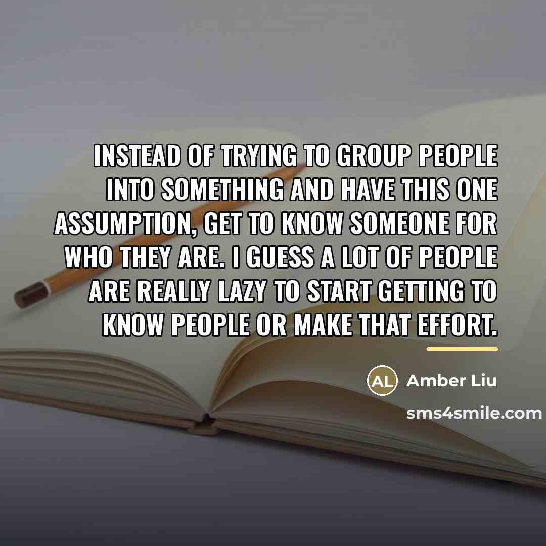 “Instead of trying to group people into something and have…” quote by Amber Liu