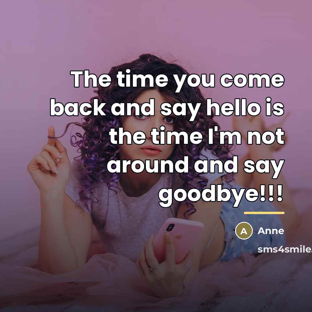 “The time you come back and say hello is the…” quote by Anne