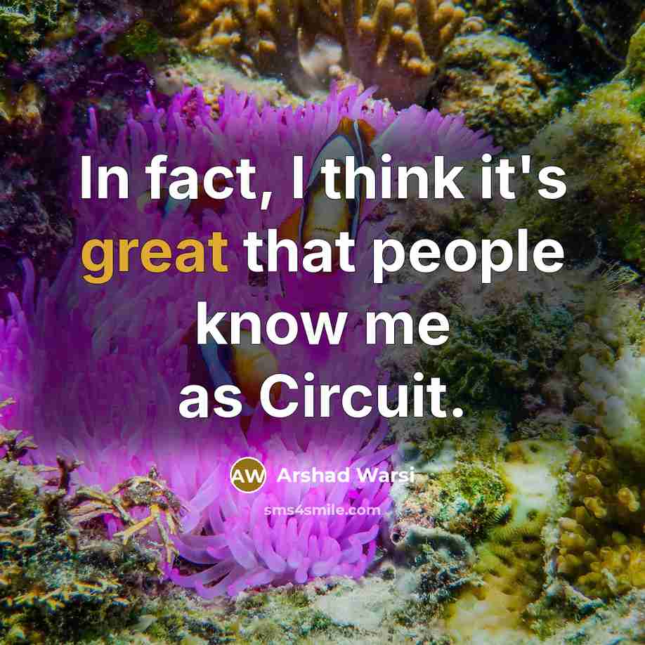 “In fact, I think it's great that people know me as Circuit.” quote by Arshad Warsi