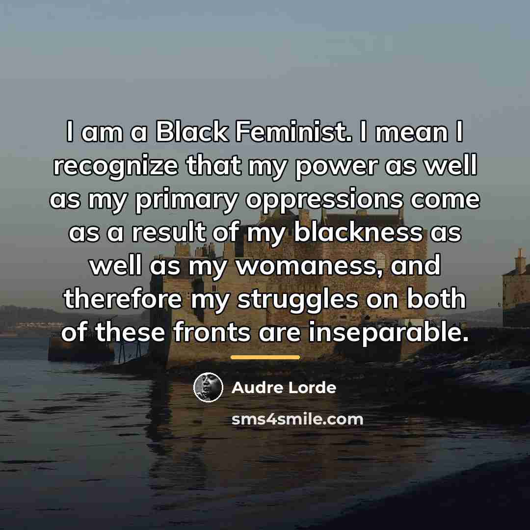 “I am a Black Feminist. I mean I recognize that…” quote by Audre Lorde