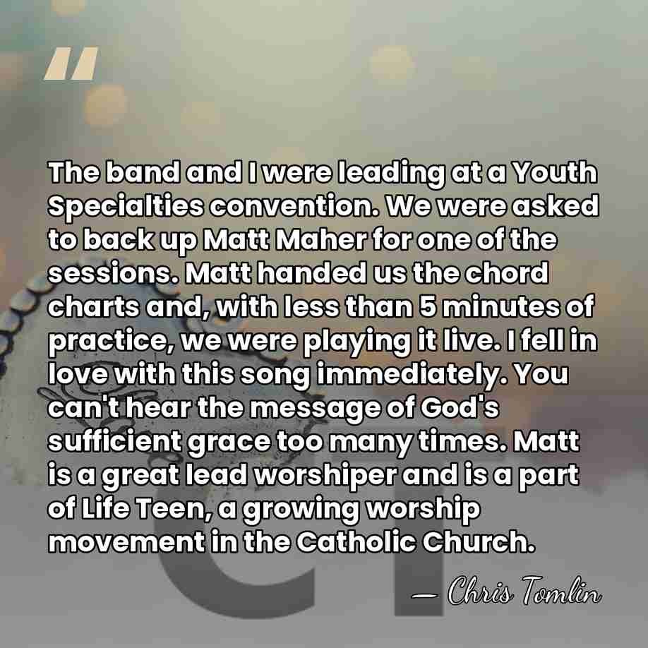 The band and I were leading at a Youth Specialties convention. We&hellip; - Chris Tomlin