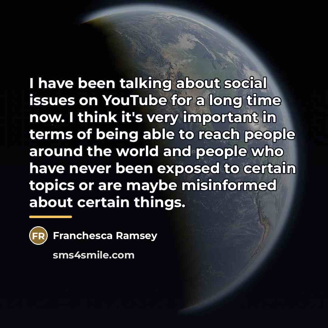 “I have been talking about social issues on YouTube for…” quote by Franchesca Ramsey