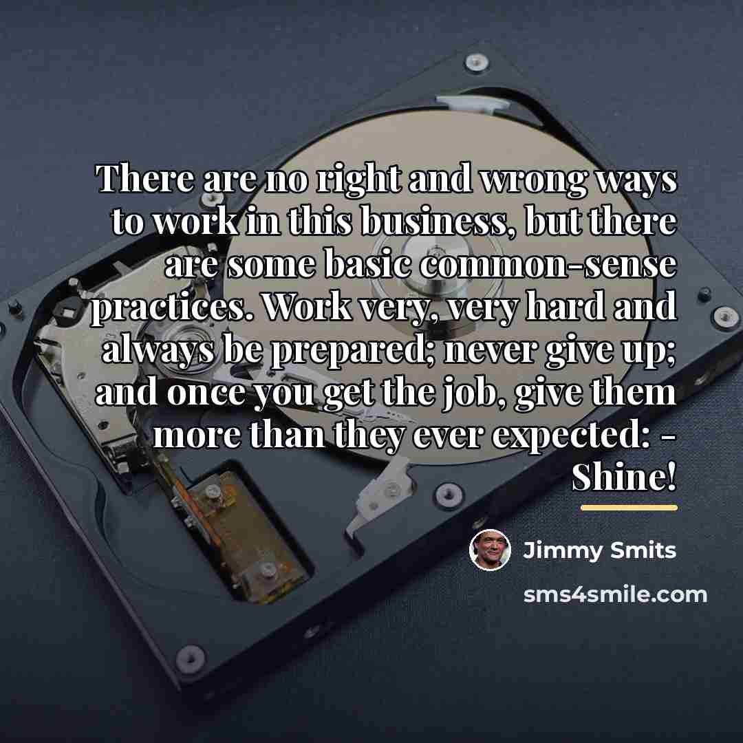 “There are no right and wrong ways to work in…” quote by Jimmy Smits