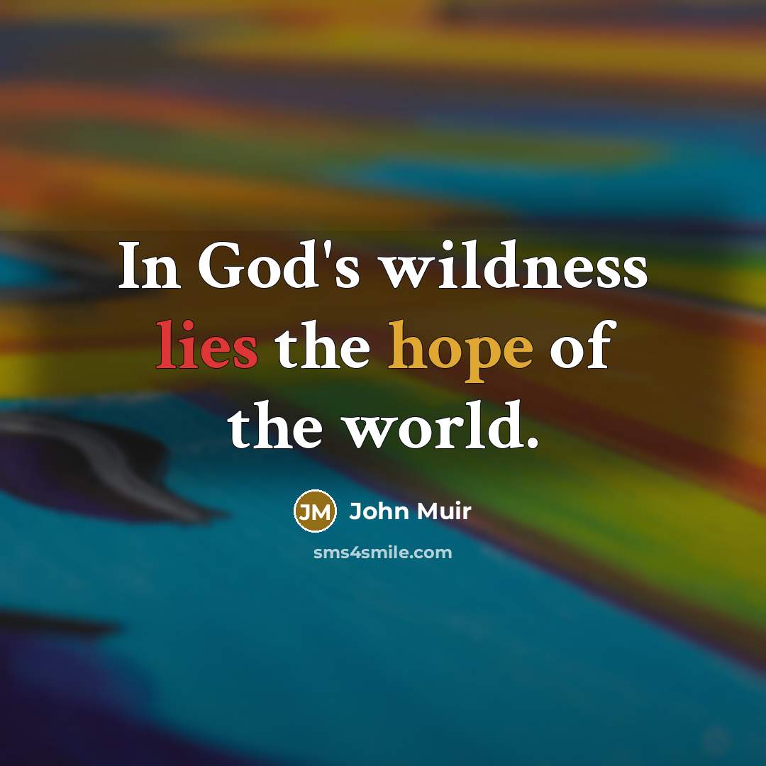 “In God's wildness lies the hope of the world.…” quote by John Muir